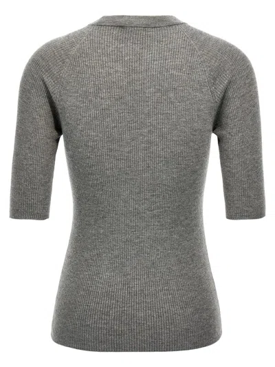 Shop Brunello Cucinelli Lurex Ribbed Sweater In Gray