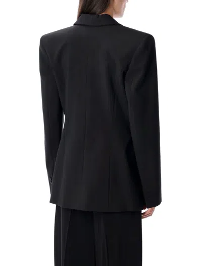 Mugler Black Pierced Tailored Blazer In Black