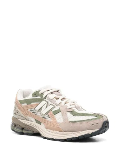 New Balance Multicolor Sneakers With Cushioned Sole And Unique Lacing In Beige