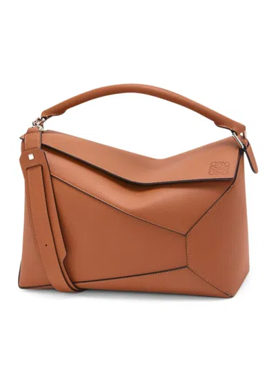 Loewe Mens Tan Puzzle Edge Large Leather Cross-body Bag In Brown
