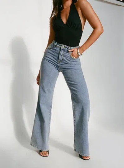 Princess Polly Thearlie High Flare Jean Light Wash In Light Wash