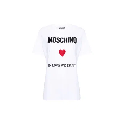 Moschino Item O-neck Short-sleeved T-shirt In White