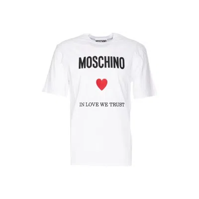 Moschino Item O-neck Short-sleeved T-shirt In White