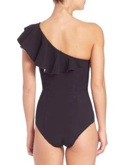 Shop Lisa Marie Fernandez One-piece Arden Flounce Swimsuit In Black