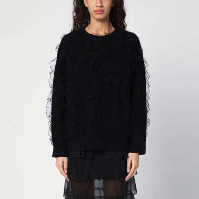 Valentino Garavani Jumper With Ruffles In Black