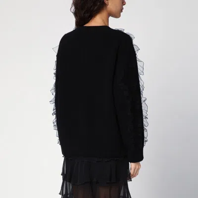 Valentino Garavani Jumper With Ruffles In Black