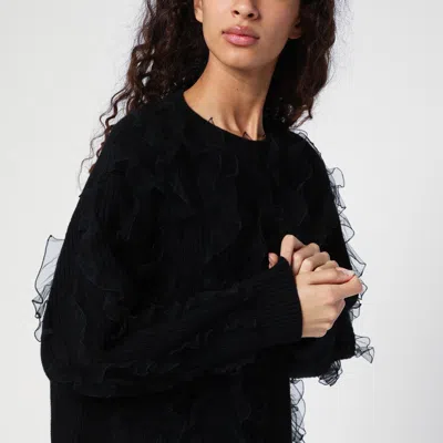 Valentino Garavani Jumper With Ruffles In Black