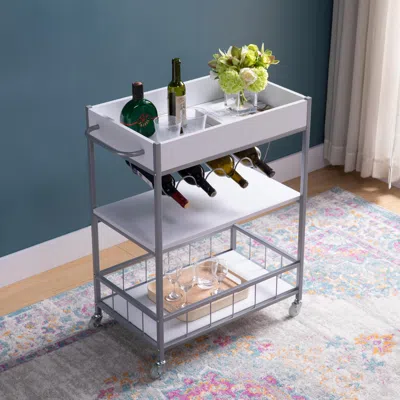 Streamdale Furniture Streamdale Kitchen Cart White Silver