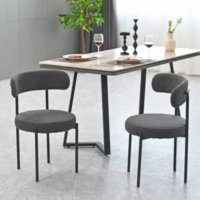 Shop Streamdale Furniture Streamdale Modern Velvet Crescent Dining Chairs (set Of 2)