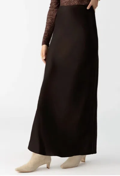 Sanctuary Everyday Satin Midi Skirt In Brown