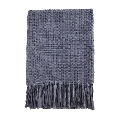Mudpie Recycled Colored Throw In Blue