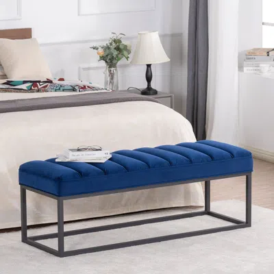 Streamdale Furniture Streamdale Metal Base Upholstered Bench For Bedroom For Entryway