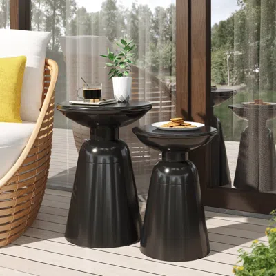 Streamdale Furniture Streamdale Sleek Outdoor Iron Side Table For Style And Functionality