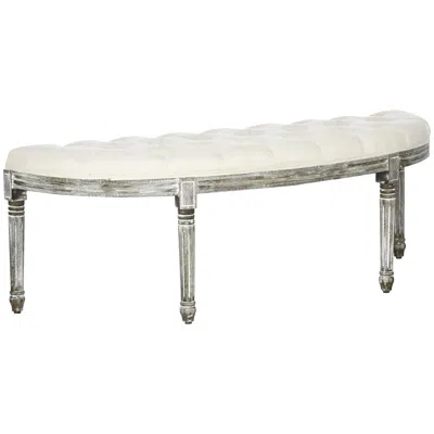 Streamdale Furniture Streamdale Tufted End Of Bed Bench In Off White