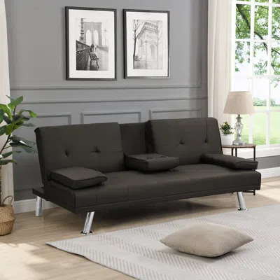 Streamdale Furniture Streamdale Sofa Bed With Armrest Two Holders Wood Frame