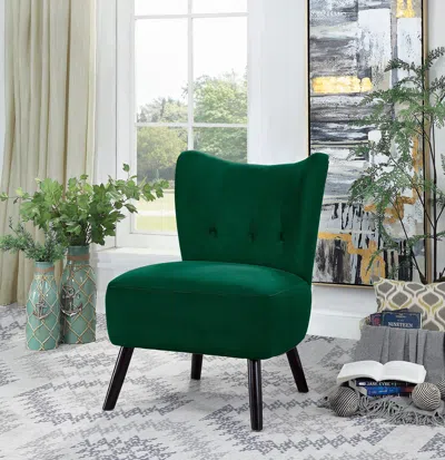 Streamdale Furniture Streamdale Unique Style Velvet Covering Accent Chair Button