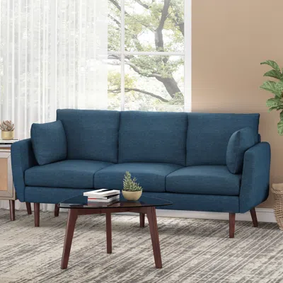 Streamdale Furniture Streamdale Contemporary Upholstered Sofa With Accent Pillows And Birchwood Legs
