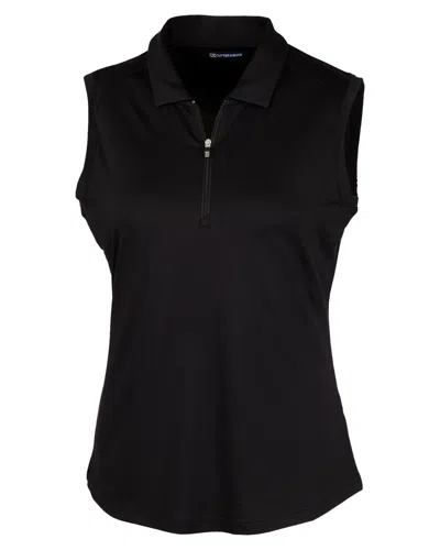 Cutter & Buck Forge Stretch Womens Sleeveless Polo Shirt In Black