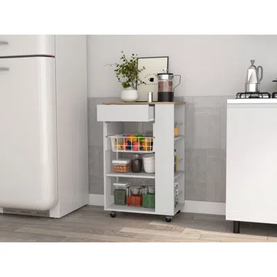 Streamdale Furniture Streamdale Prospect 5-shelf 1-drawer Kitchen Cart Wengue And Light Oak