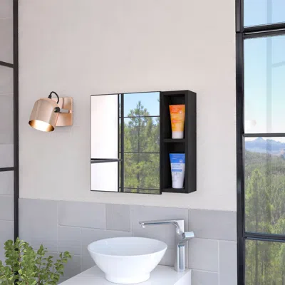 Streamdale Furniture Streamdale Myrick 2-shelf Medicine Cabinet With Mirror Wengue
