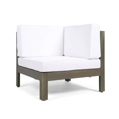 Streamdale Furniture Streamdale Acacia Wood Corner Chair With Water-resistant Cushions
