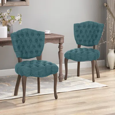 Streamdale Furniture Streamdale Traditional Button Tufted Dining Chair With Scrolled Legs