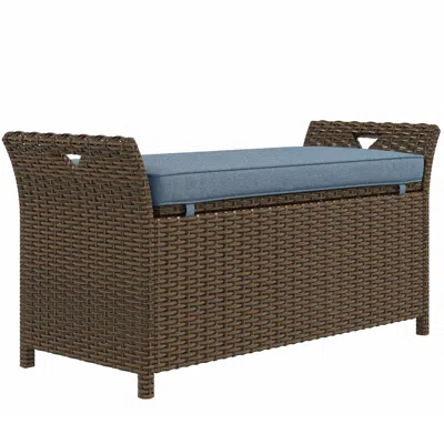 Streamdale Furniture Streamdale 27 Gallon Patio Wicker Storage Bench