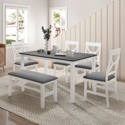 Streamdale Furniture Streamdale 6-piece Wood Dining Table Set Kitchen Table Set With Upholstered
