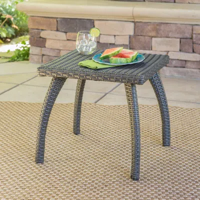 Streamdale Furniture Streamdale Durable Wicker Patio Accent Table For Drinks And Treats