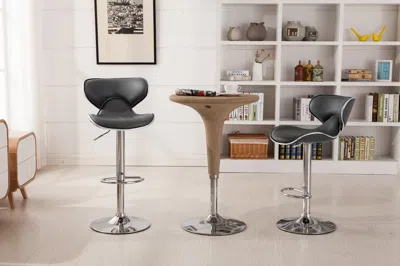 Streamdale Furniture Streamdale Upholstery Airlift Adjustable Swivel Barstool With Chrome Base