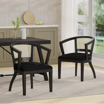 Streamdale Furniture Streamdale Elegant Cane Web Dining Chair Regal Charm Meets Modern Comfort