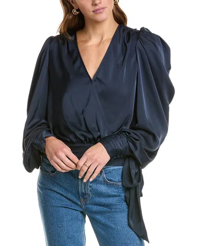 Ramy Brook Pauline Puff Sleeve Blouse In Blue
