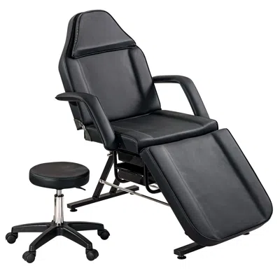 Streamdale Furniture Streamdale Massage Salon Tattoo Chair With Two Trays Esthetician Bed With Hydraulic Stool