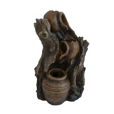 Streamdale Furniture Streamdale 6.3x5.1x10.8" Decorative 3 Tier Water Fountain With Pot Design