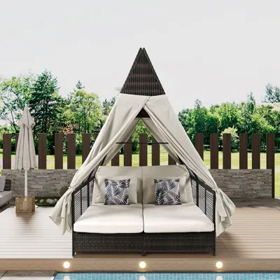 Streamdale Furniture Streamdale Adjustable Outdoor Daybed With Sun Lounger