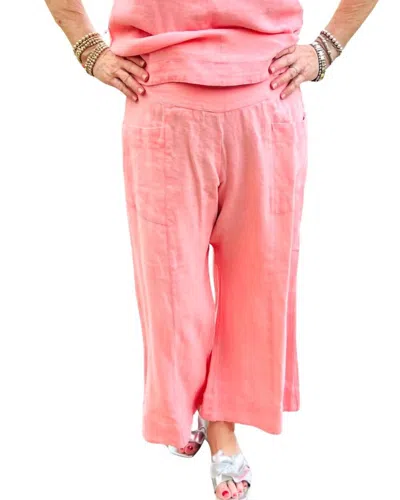 Ivy Jane Linen Slouch Pocket Pant In Geranium In Multi
