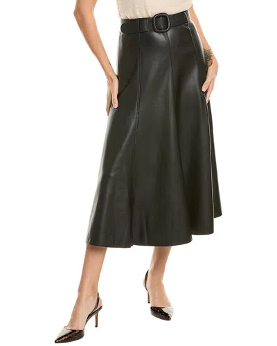 Stella + Lorenzo Belted A-line Skirt In Black