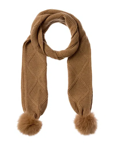 Forte Cashmere Lux Cable Cashmere Scarf In Brown