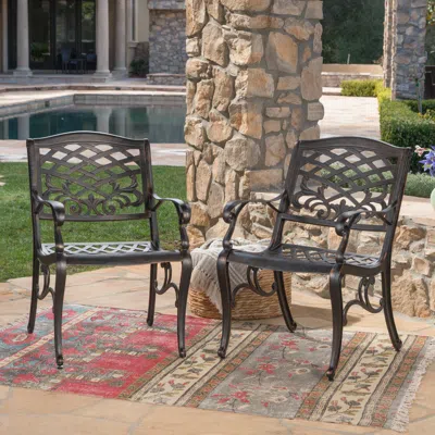 Streamdale Furniture Streamdale Elegant Ornate Dining Chairs With Cast Aluminum Frame