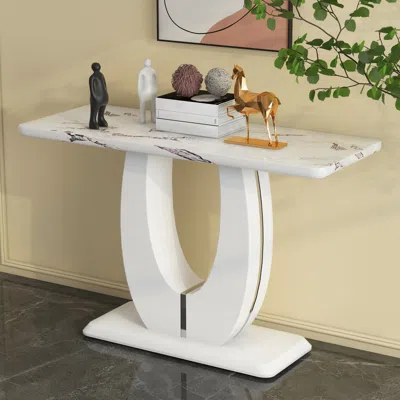 Streamdale Furniture Streamdale White Glossy Bar Table For Living Room