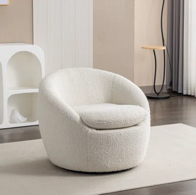 Streamdale Furniture Streamdale Modern Teddy Boucle Fabric Barrel Chair