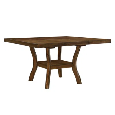 Streamdale Furniture Streamdale Transitional Brown Finish Dining Table With Lower Display Shelf