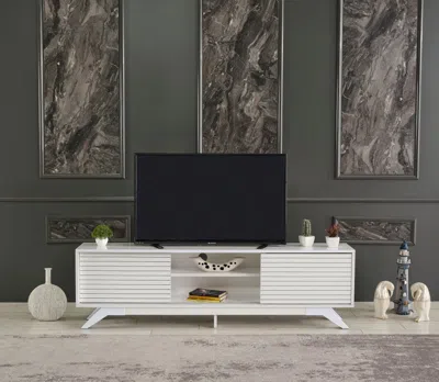 Streamdale Furniture Streamdale Store Luxia Mid Century Modern Tv Stand 2 Sliding Door Cabinet 2