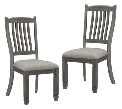 Streamdale Furniture Streamdale Casual Dining Height Side Chairs 2 Piece Antique Gray Wood Frame