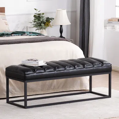 Streamdale Furniture Streamdale Metal Base Upholstered Bench For Bedroom For Entryway