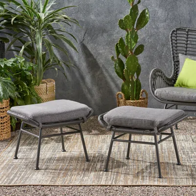 Streamdale Furniture Streamdale Modern Boho Rattan Ottoman Set Comfort And Style For Your Outdoor Space