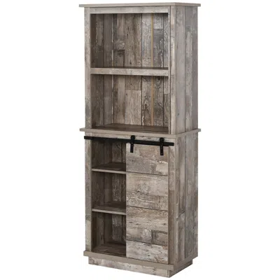 Streamdale Furniture Streamdale Rustic Kitchen Buffet With Hutch And Sliding Barn Door