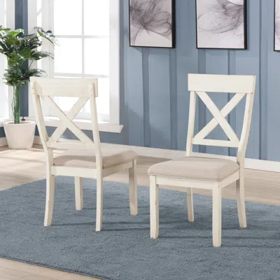 Streamdale Furniture Streamdale Wood Cross Back Upholstered Dining Chairs