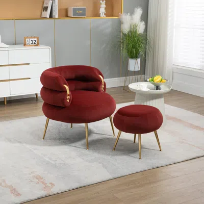 Streamdale Furniture Streamdale Modern Velvet Accent Chair With Metal Frame