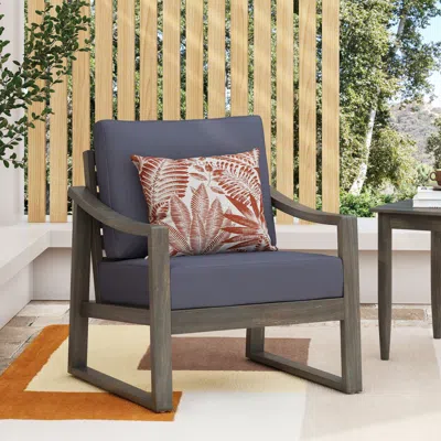 Streamdale Furniture Streamdale Stylish Acacia Wood Chair With Water-resistant Cushions